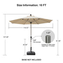PURPLE LEAF Hailar Deluxe Aluminum Market Umbrella, Outdoor Table Umbrella for Patio, Porch