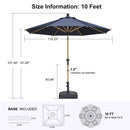 PURPLE LEAF Wood Pattern Tilting Patio Table Umbrella with Base, Outdoor Market Umbrella