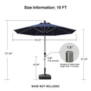 PURPLE LEAF Hailar Deluxe Aluminum Market Umbrella, Outdoor Table Umbrella for Patio, Porch