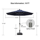 PURPLE LEAF Hailar Tilting Market Umbrella with Base Premium Outdoor Table Umbrella
