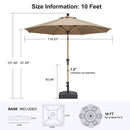 PURPLE LEAF Wood Pattern Tilting Patio Table Umbrella with Base, Outdoor Market Umbrella
