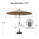 PURPLE LEAF Hailar Tilting Market Umbrella with Base Premium Outdoor Table Umbrella