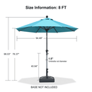 PURPLE LEAF Round Tiltable Patio Umbrella Poolside Porch Table Umbrella