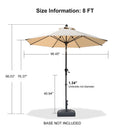 PURPLE LEAF Round Tiltable Patio Umbrella Poolside Porch Table Umbrella