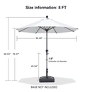 PURPLE LEAF Round Tiltable Patio Umbrella Poolside Porch Table Umbrella