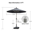 PURPLE LEAF Hailar Tilting Market Umbrella with Base Premium Outdoor Table Umbrella