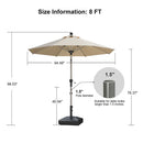 PURPLE LEAF Hailar Tilting Market Umbrella with Base Premium Outdoor Table Umbrella