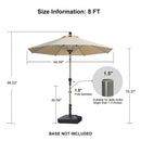 PURPLE LEAF Hailar Deluxe Aluminum Market Umbrella, Outdoor Table Umbrella for Patio, Porch