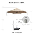 PURPLE LEAF Hailar Deluxe Aluminum Market Umbrella, Outdoor Table Umbrella for Patio, Porch