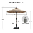 PURPLE LEAF Hailar Tilting Market Umbrella with Base Premium Outdoor Table Umbrella