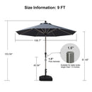 PURPLE LEAF Hailar Tilting Market Umbrella with Base Premium Outdoor Table Umbrella