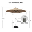 PURPLE LEAF Hailar Tilting Market Umbrella with Base Premium Outdoor Table Umbrella