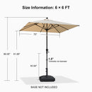PURPLE LEAF Porch Table Umbrella with Crank and Tilt, Market Patio Umbrella