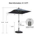 PURPLE LEAF Hailar Tilting Market Umbrella with Base Premium Outdoor Table Umbrella