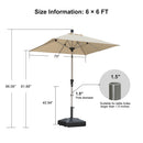 PURPLE LEAF Hailar Tilting Market Umbrella with Base Premium Outdoor Table Umbrella
