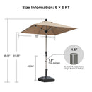 PURPLE LEAF Hailar Tilting Market Umbrella with Base Premium Outdoor Table Umbrella