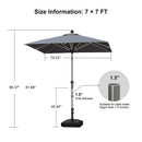 PURPLE LEAF Hailar Tilting Market Umbrella with Base Premium Outdoor Table Umbrella