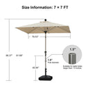PURPLE LEAF Hailar Tilting Market Umbrella with Base Premium Outdoor Table Umbrella