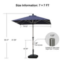 PURPLE LEAF Hailar Tilting Market Umbrella with Base Premium Outdoor Table Umbrella