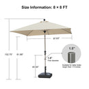 PURPLE LEAF Hailar Tilting Market Umbrella with Base Premium Outdoor Table Umbrella