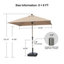 PURPLE LEAF Hailar Tilting Market Umbrella with Base Premium Outdoor Table Umbrella