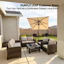 PURPLE LEAF Porch Table Umbrella with Crank and Tilt, Market Patio Umbrella