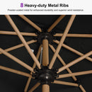 PURPLE LEAF Wood Pattern Tilting Patio Table Umbrella with Base, Outdoor Market Umbrella
