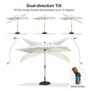 PURPLE LEAF Patio Market Umbrella Aluminum Outdoor Table Umbrella with Wood Color
