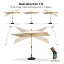 PURPLE LEAF Patio Market Umbrella Aluminum Outdoor Table Umbrella with Wood Color