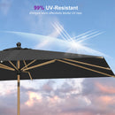 PURPLE LEAF Wood Pattern Tilting Patio Table Umbrella with Base, Outdoor Market Umbrella