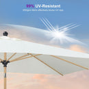 PURPLE LEAF Wood Pattern Tilting Patio Table Umbrella with Base, Outdoor Market Umbrella