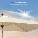 PURPLE LEAF Wood Pattern Tilting Patio Table Umbrella with Base, Outdoor Market Umbrella