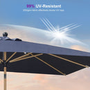 PURPLE LEAF Wood Pattern Tilting Patio Table Umbrella with Base, Outdoor Market Umbrella