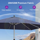 PURPLE LEAF Hailar Deluxe Aluminum Market Umbrella, Outdoor Table Umbrella for Patio, Porch
