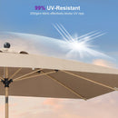 PURPLE LEAF Wood Pattern Tilting Patio Table Umbrella with Base, Outdoor Market Umbrella