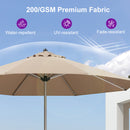 PURPLE LEAF Hailar Deluxe Aluminum Market Umbrella, Outdoor Table Umbrella for Patio, Porch