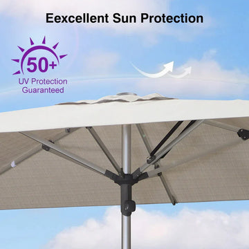 commercial patio tables with sun umbrella Semi-Auto Patio Table Umbrellas