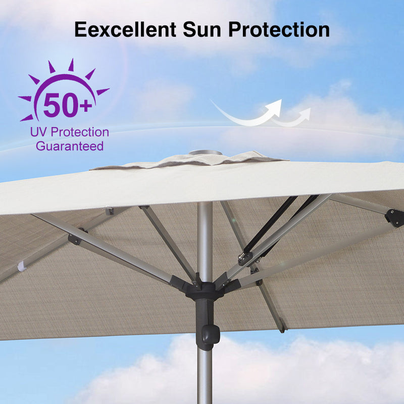 PURPLE LEAF 2/4/6 Set Semi-Auto Patio Table Umbrellas with Base for Outdoor Commercial