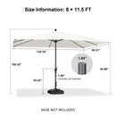 PURPLE LEAF Aluminum Patio Table Umbrella Heavy Duty Market Umbrella with Base