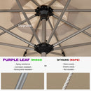 PURPLE LEAF Hailar Deluxe Aluminum Market Umbrella, Outdoor Table Umbrella for Patio, Porch