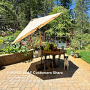 PURPLE LEAF Patio Market Umbrella Aluminum Outdoor Table Umbrella with Wood Color