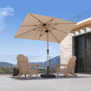 PURPLE LEAF Patio Market Umbrella Aluminum Outdoor Table Umbrella with Wood Color