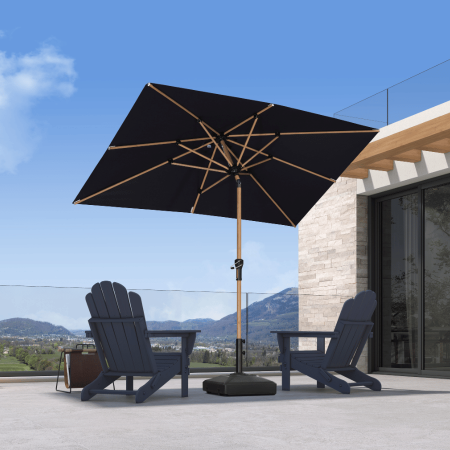 6ft black patio umbrella Blissun 6.5ft with Push Button Tilt & Height Adjustable, UV50+ Sun Protection with Sturdy Fiberglass Ribs & Iron Pole, Market Umbrella for Outdoor Table Garden Backyard Beach, resistant design offers peace of mind during breezy days 6 ft Patio Umbrella |