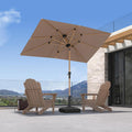 PURPLE LEAF Patio Market Umbrella Aluminum Outdoor Table Umbrella with Wood Color