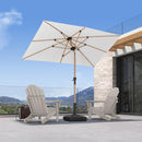 PURPLE LEAF Patio Market Umbrella Aluminum Outdoor Table Umbrella with Wood Color