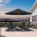 PURPLE LEAF Patio Market Umbrella Aluminum Outdoor Table Umbrella with Wood Color