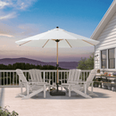 PURPLE LEAF Patio Market Umbrella Aluminum Outdoor Table Umbrella with Wood Color