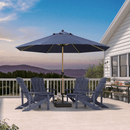 PURPLE LEAF Patio Market Umbrella Aluminum Outdoor Table Umbrella with Wood Color