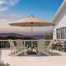 PURPLE LEAF Patio Market Umbrella Aluminum Outdoor Table Umbrella with Wood Color