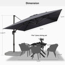 PURPLE LEAF Affordable Patio Umbrella with Base, Square and Rectangular Outdoor Umbrella